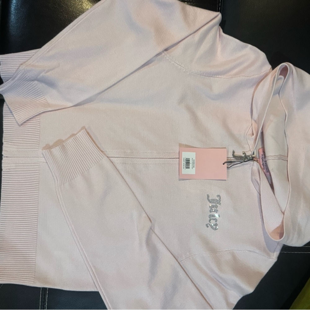 Juicy Couture Pink Track Pants & Hoodie Set knitted pale pink nwt - Picture 4 of 5